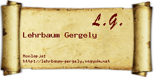 Lehrbaum Gergely névjegykártya